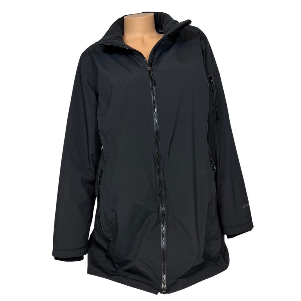 Eddie Bauer WeatherEdge Thindown Parka Jacket Black Womens 2XL Waterproof Puffer